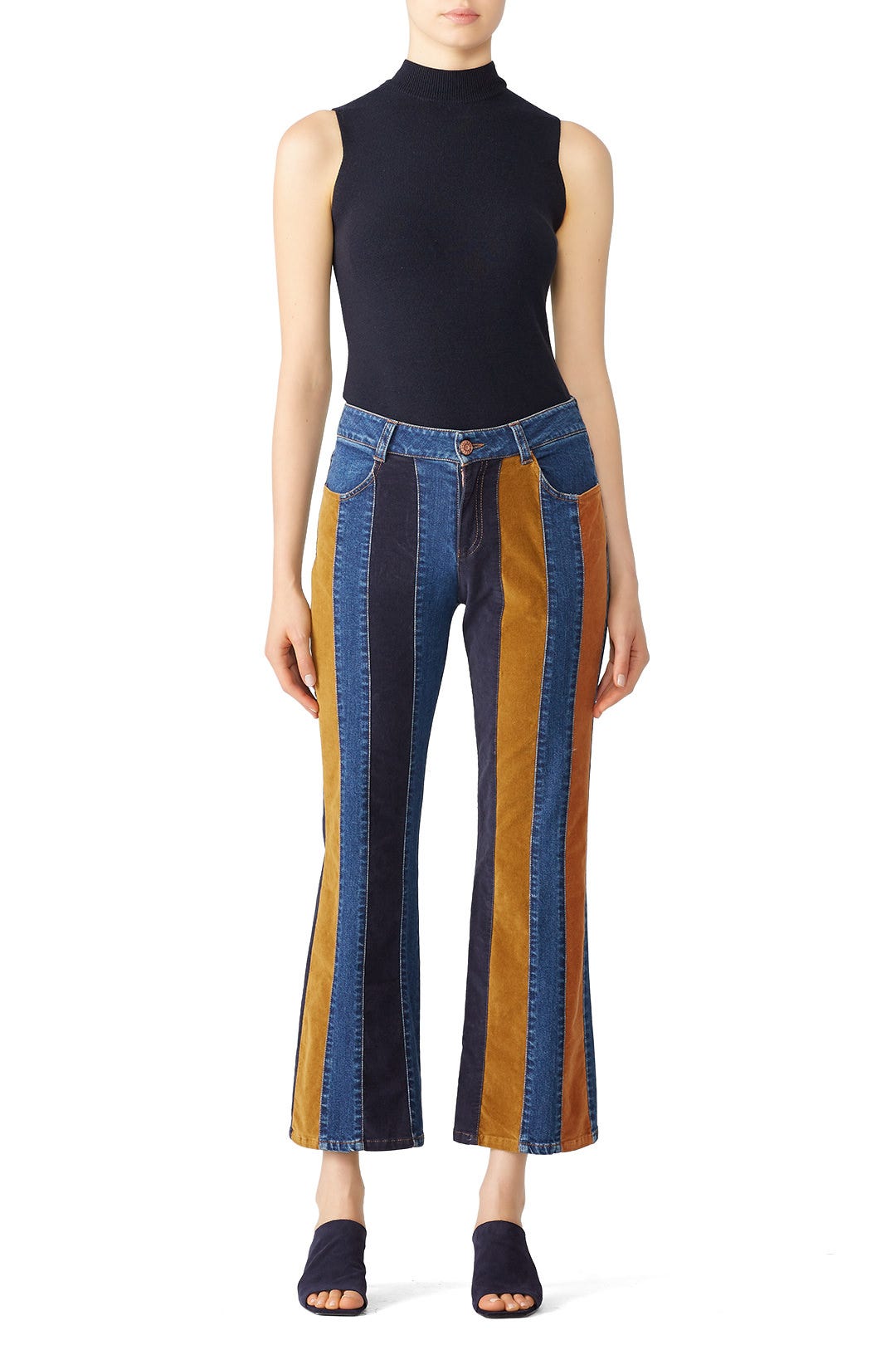 Patchwork Striped Jeans by See by Chloé 0