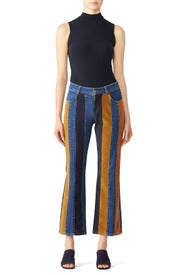 Patchwork Striped Jeans by See by Chloé