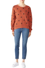Orange Polka Dot Sweatshirt by Sundry