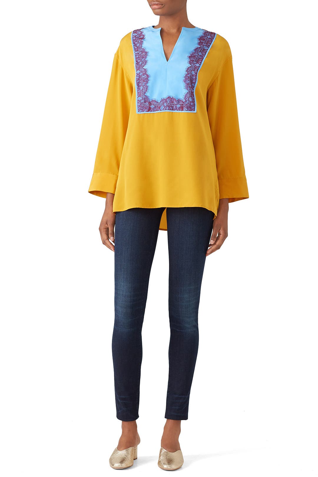 tory burch ビジュー ロングスリーブ トップス チュニック