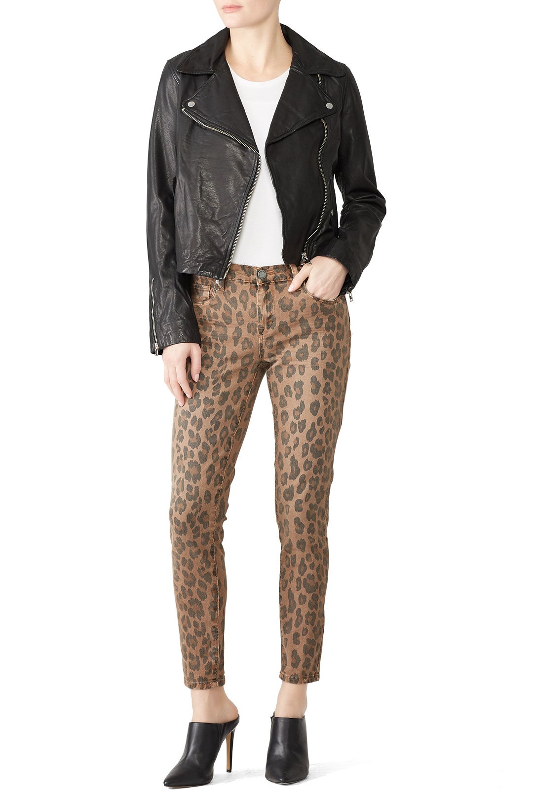 The Reade Crop Leopard Jeans by BLANKNYC 0