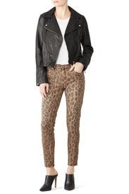 The Reade Crop Leopard Jeans by BLANKNYC