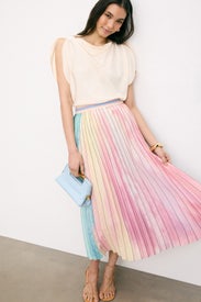 Scattered Clouds Pleated Skirt by Le Superbe
