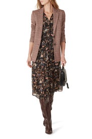 Camel Rose Plaid Blazer by Rebecca Taylor NYC