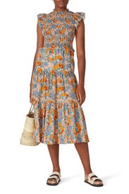 Biarritz Smocked Midi Dress by Sea New York