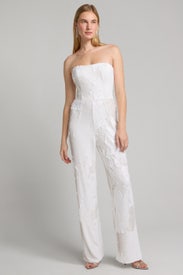 White Andy Jumpsuit by Dress The Population