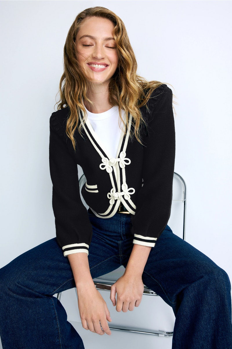 Kaito Contrast Trim Cropped Cardigan by L'agence - Photo 0