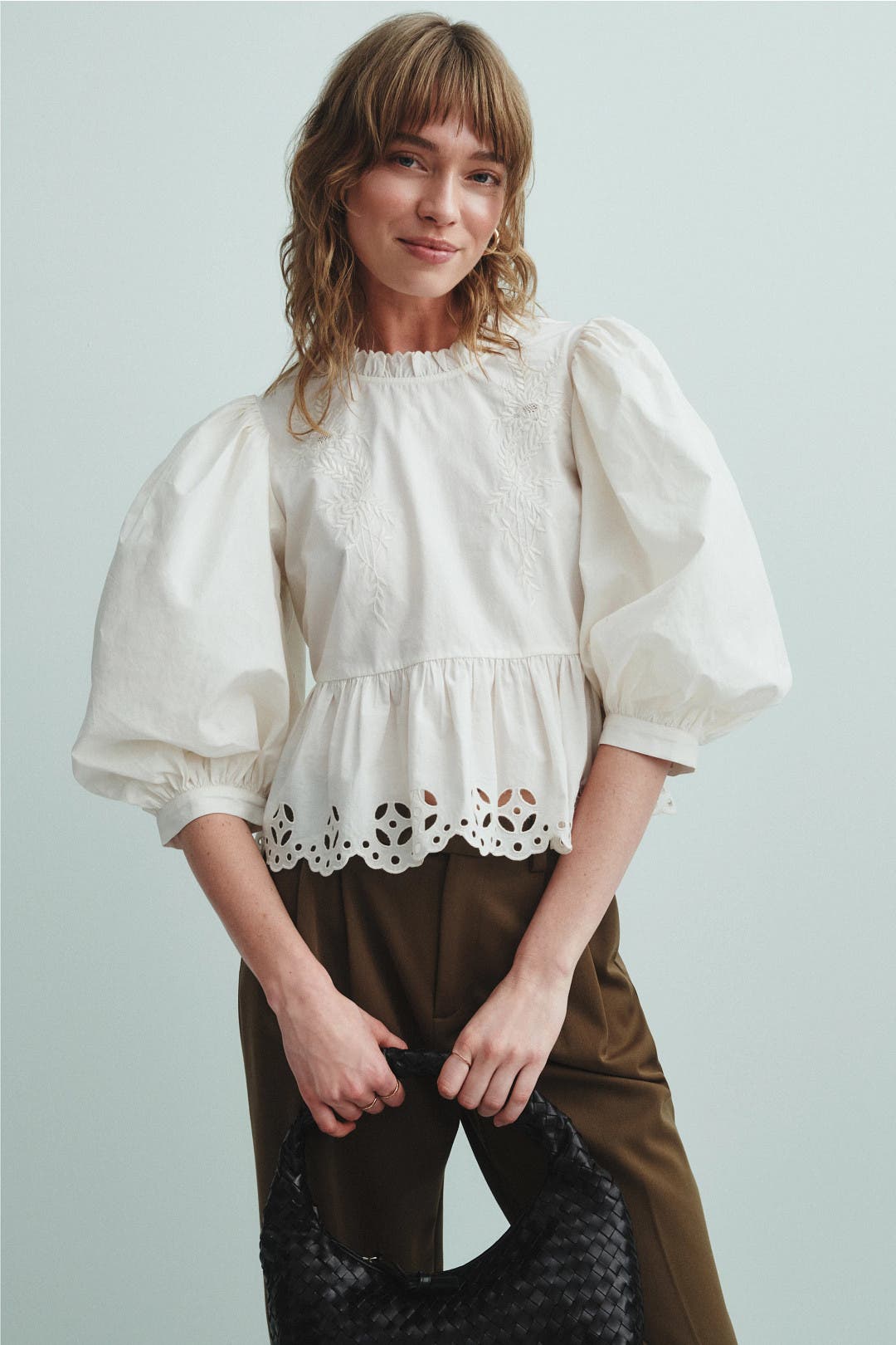 Eyelet Puff Sleeve Top by Sea NY x RTR | Rent the Runway