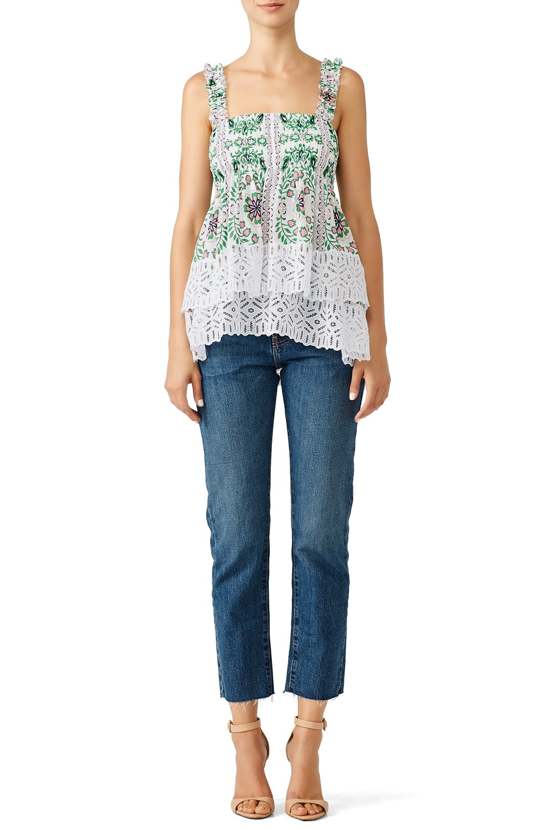 Tiered Ruffle Garden Party Top by Tory Burch