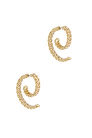 3D Pearly Chain Luna Earrings by DEMARSON