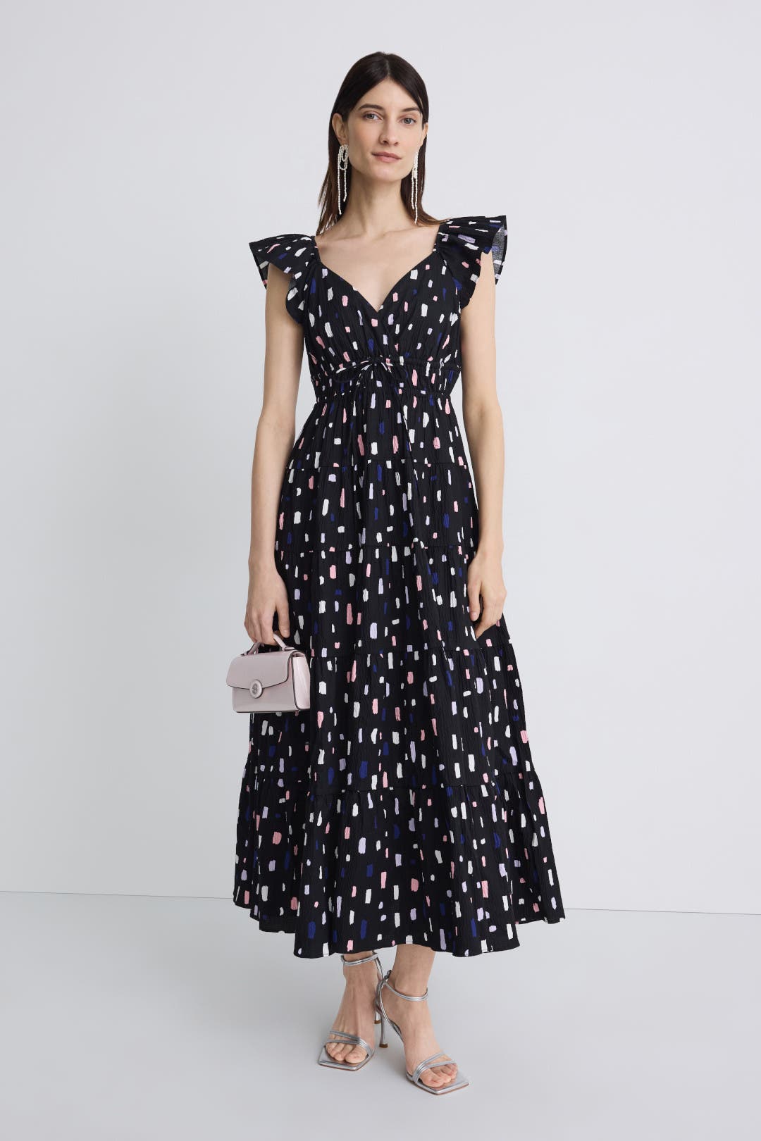 【Kate Spade】Painterly Bouquet Tiered Midi Dress ◆国内発送 Summer Flowers Tiered Dress by kate spade new york | Rent