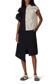 Black Beige Top by MM6 Maison Margiela