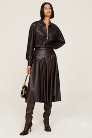 Faux Leather Pullover by Rebecca Taylor NYC