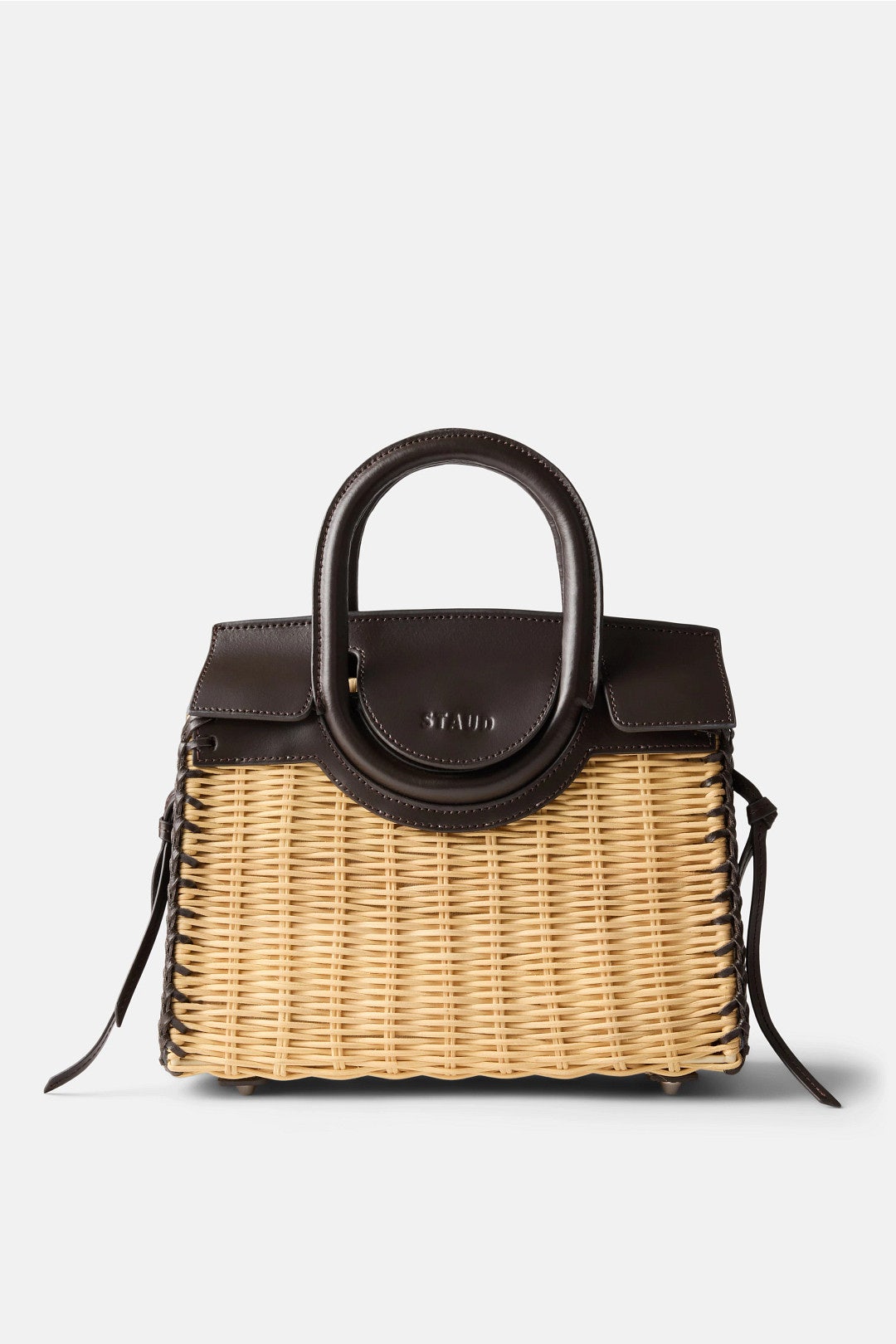 Maude Mini Wicker Carryall Bag by Staud Accessories