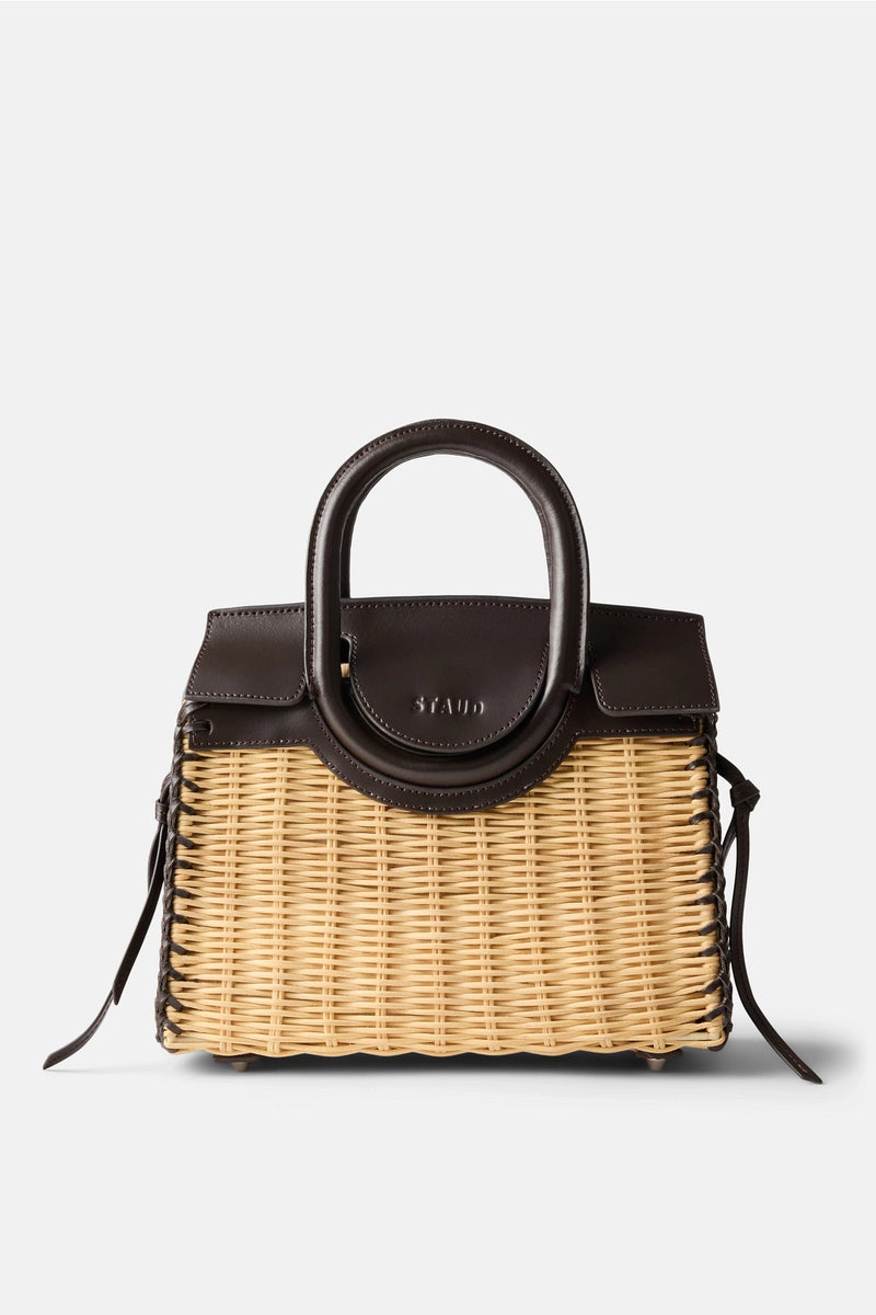 Maude Mini Wicker Carryall Bag by Staud Accessories - Photo 0