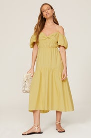 Draped Puff Sleeve Dress by VINCE.