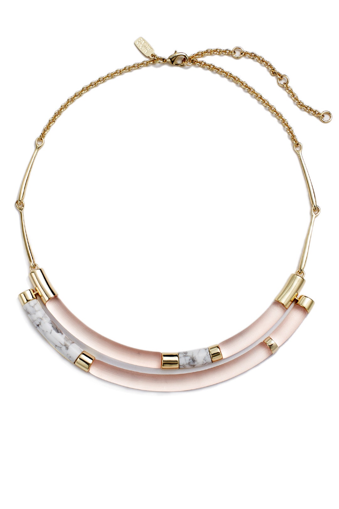 Rose Color Blocked Crescent Bib Necklace by Alexis Bittar