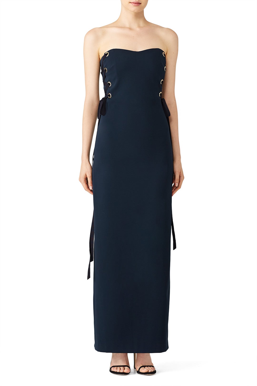 Navy Grommet Gown by Badgley Mischka 0