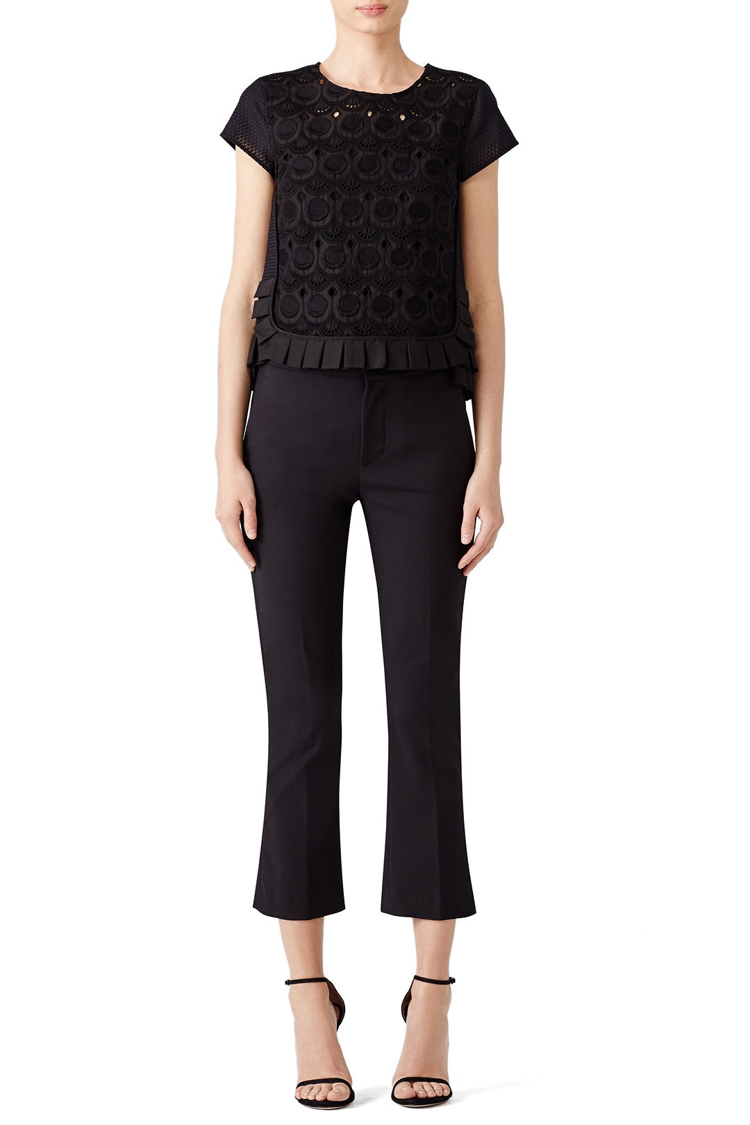 Black Pleat Ruffle Top by Capucci 0