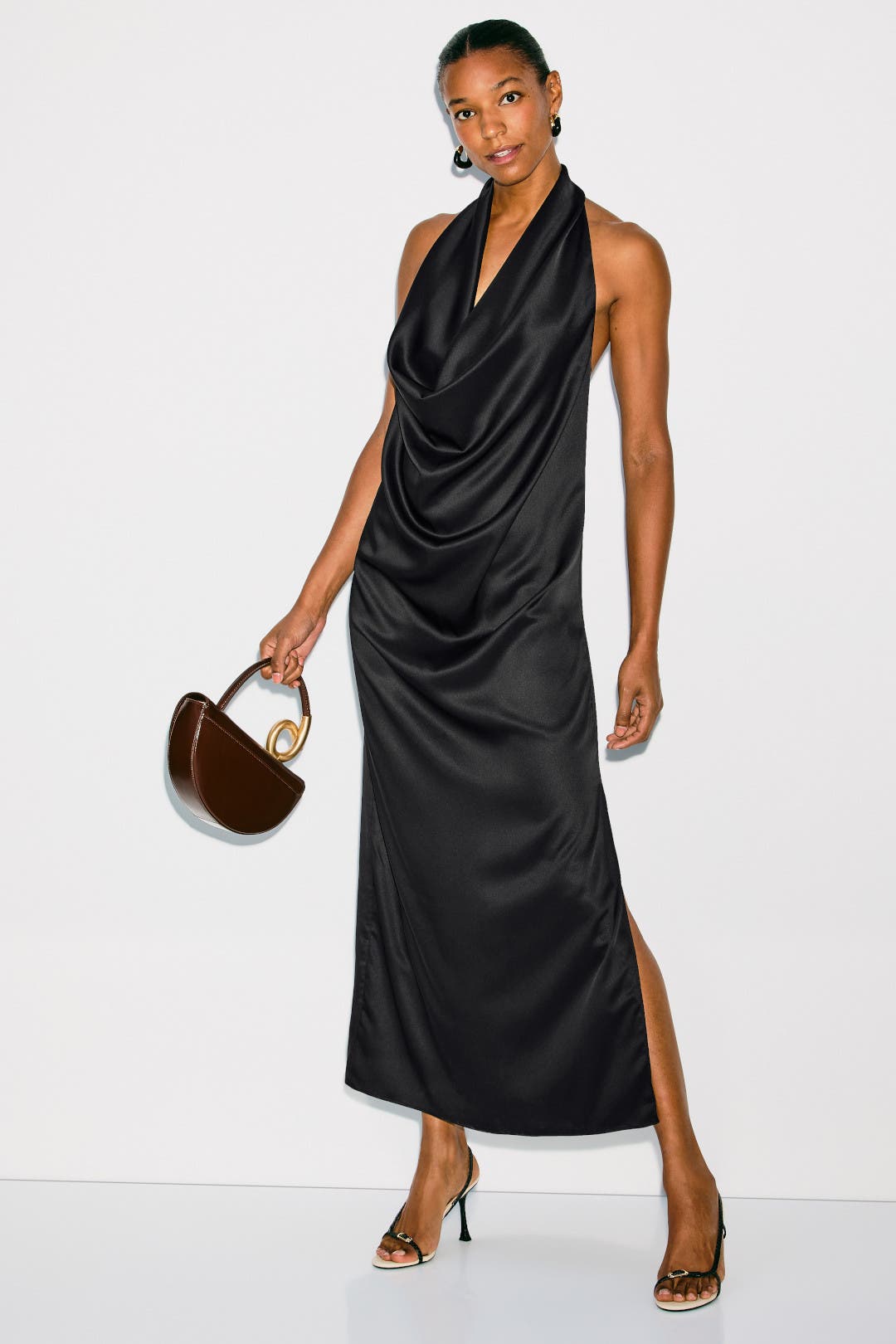 Charmie Cowl Neck Backless Midi Dress by By Malene Birger | Rent