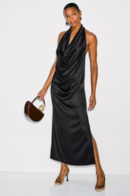 Charmie Cowl Neck Backless Midi Dress by By Malene Birger