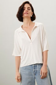 Soft Touch Polo Top by MAJESTIC FILATURES