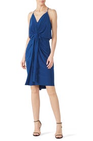 Blue Domino Dress by MISA Los Angeles