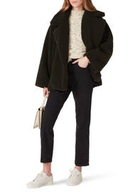 Olive Green Faux Shearling Jacket by Natori