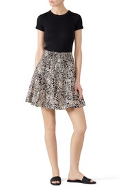 Leopard Poplin Skirt by Rebecca Taylor NYC