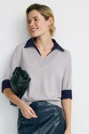 Esme Sweater Combo Top by Tanya Taylor