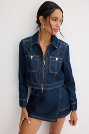 Patty Cropped Denim Jacket by Veronica Beard