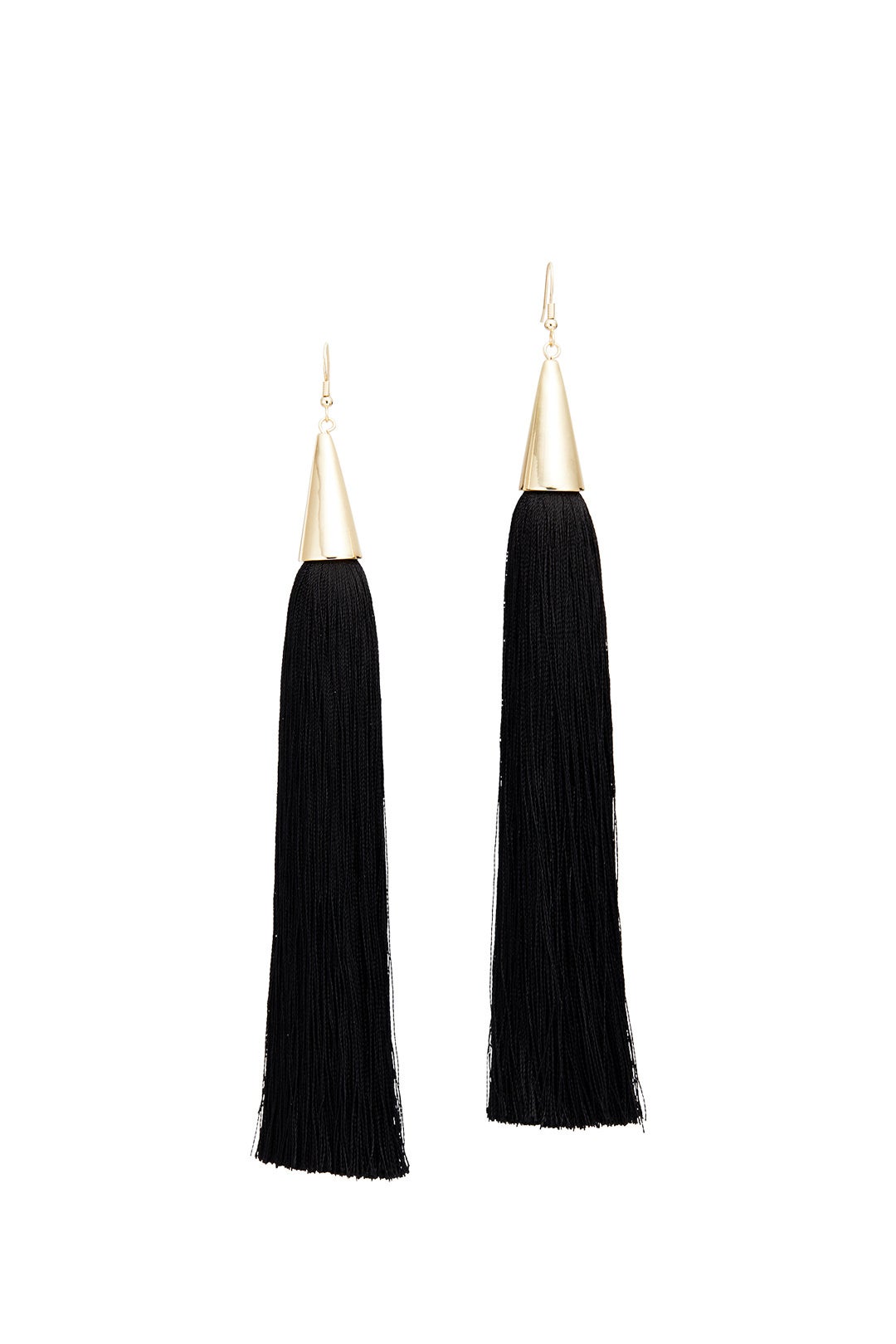 Black Tassel Cone Earrings by Eddie for 96 Rent the Runway
