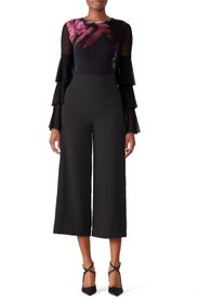 Black Ruffle Sleeves Top by Fuzzi
