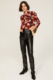 Floral Tie Neck Top by The Kooples