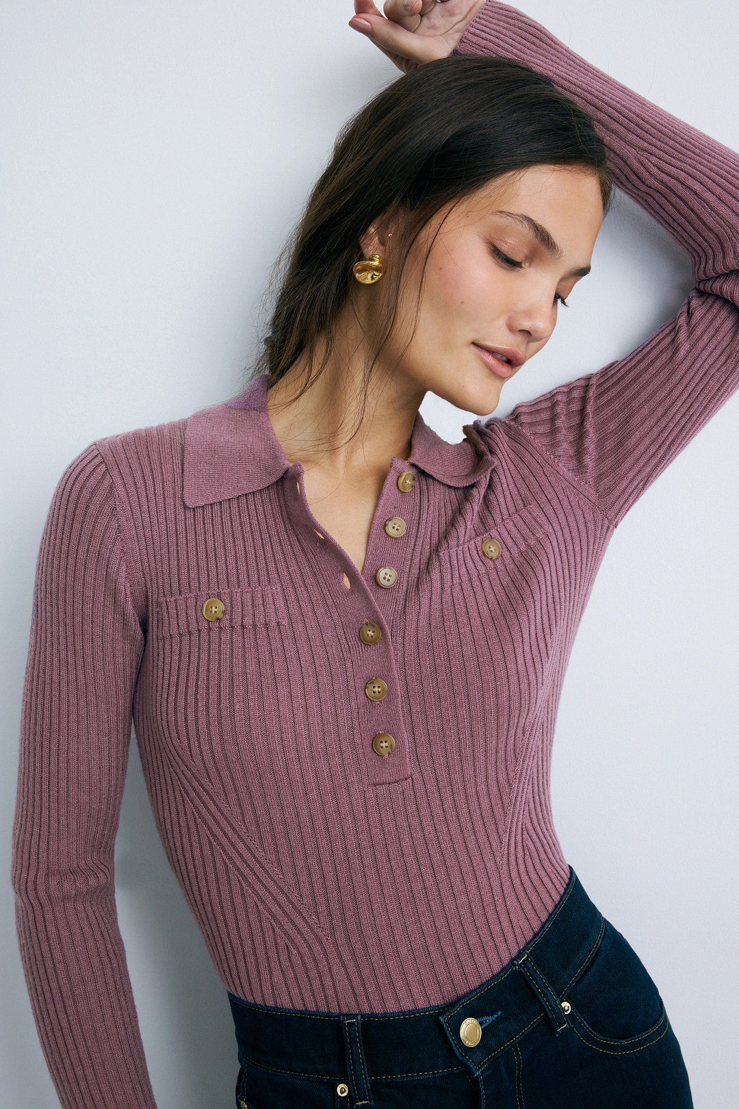 Collared Rib Sweater by Peter Som x RTR 0