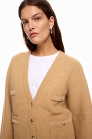 Camel V-Neck Cardigan by Sandro