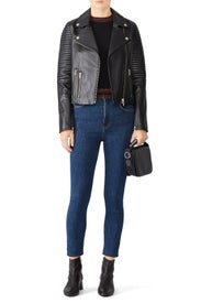 Basic Ribbed Leather Jacket by Samantha Sipos