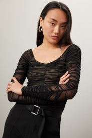 Mesh Ruched Top by GOOD AMERICAN