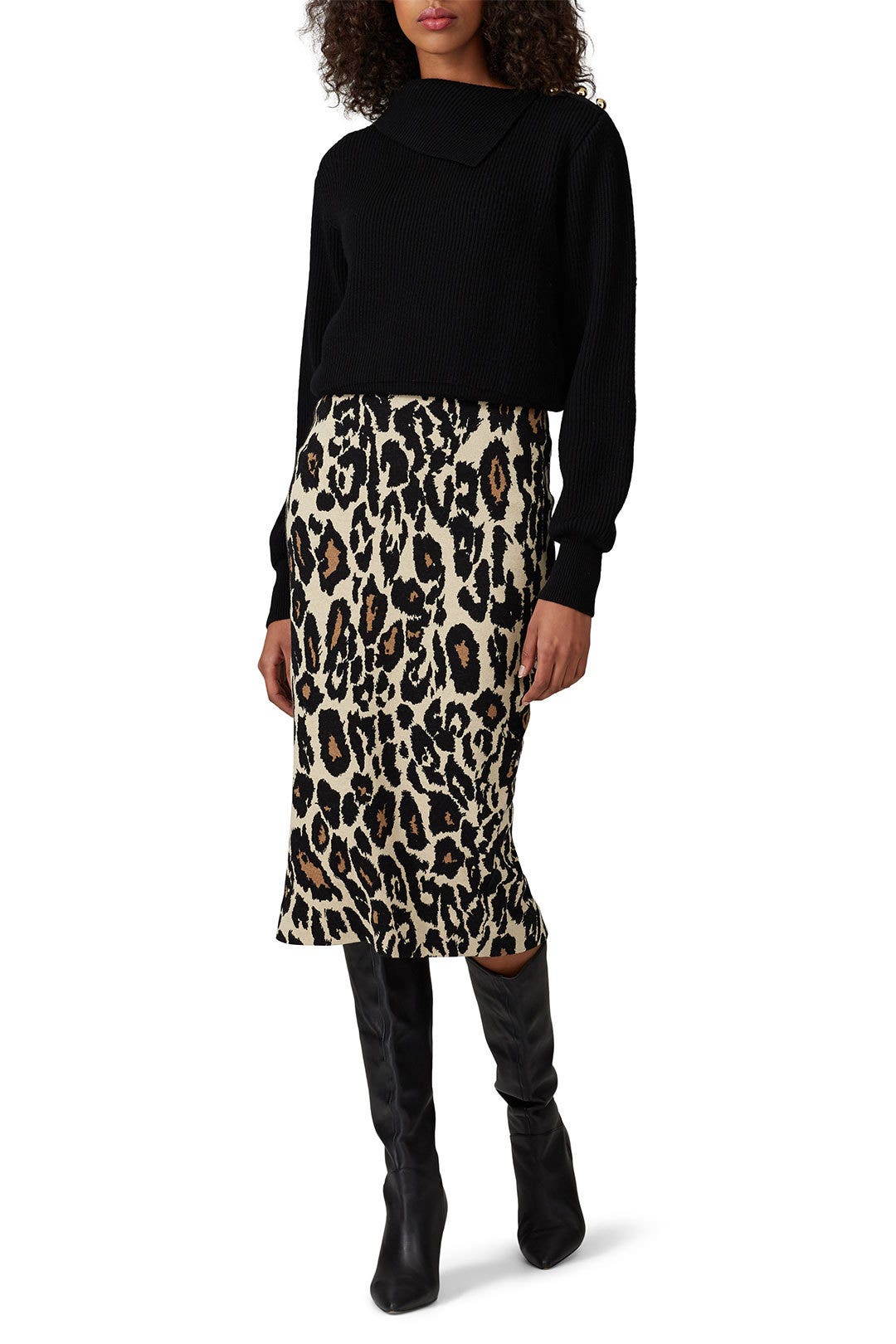 Black Foldover Sweater by Milly 0