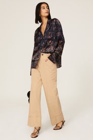 Fleur Silk Button Down by Rebecca Taylor NYC