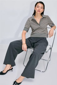 Short Sleeved Relaxed Polo Top by CeCe