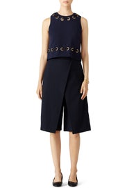 Navy Grommet Crop Top by Derek Lam 10 Crosby