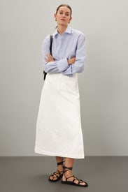 Midi Denim Skirt by 7 For All Mankind