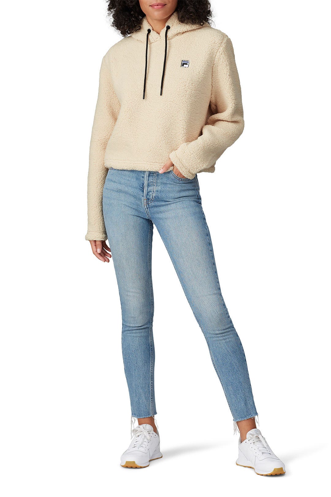 Ember Faux Sherpa Cropped Hoodie by FILA 0