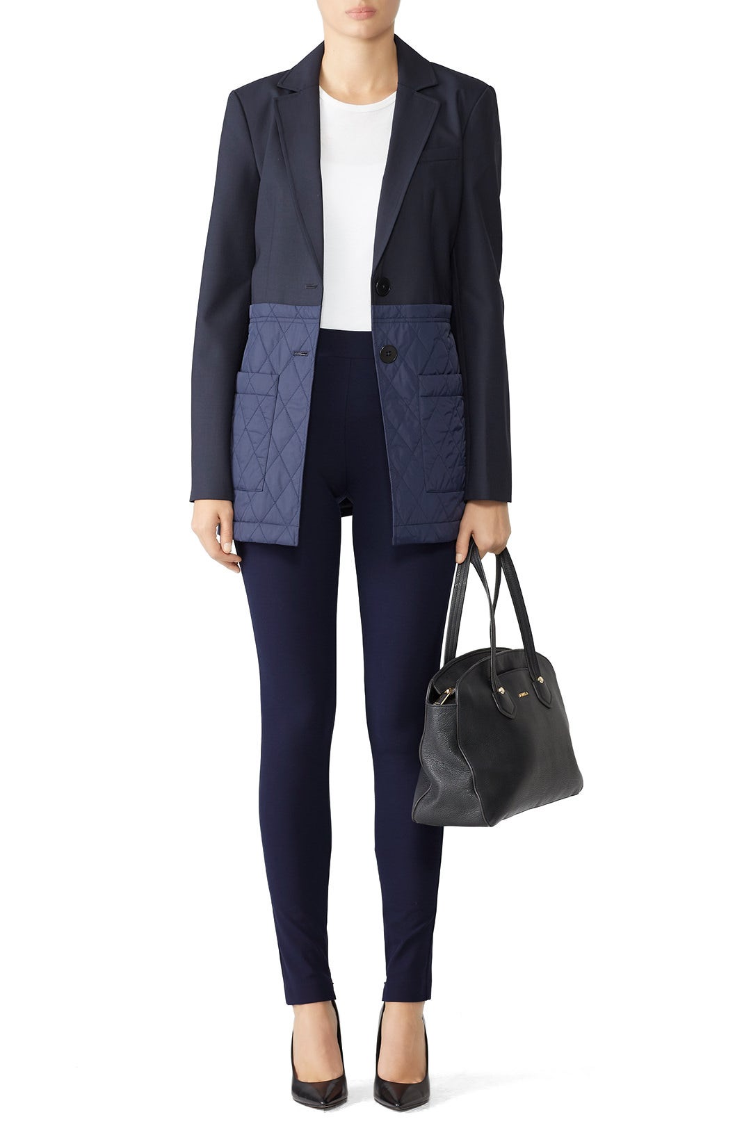 Navy High Waisted Leggings by Theory 0