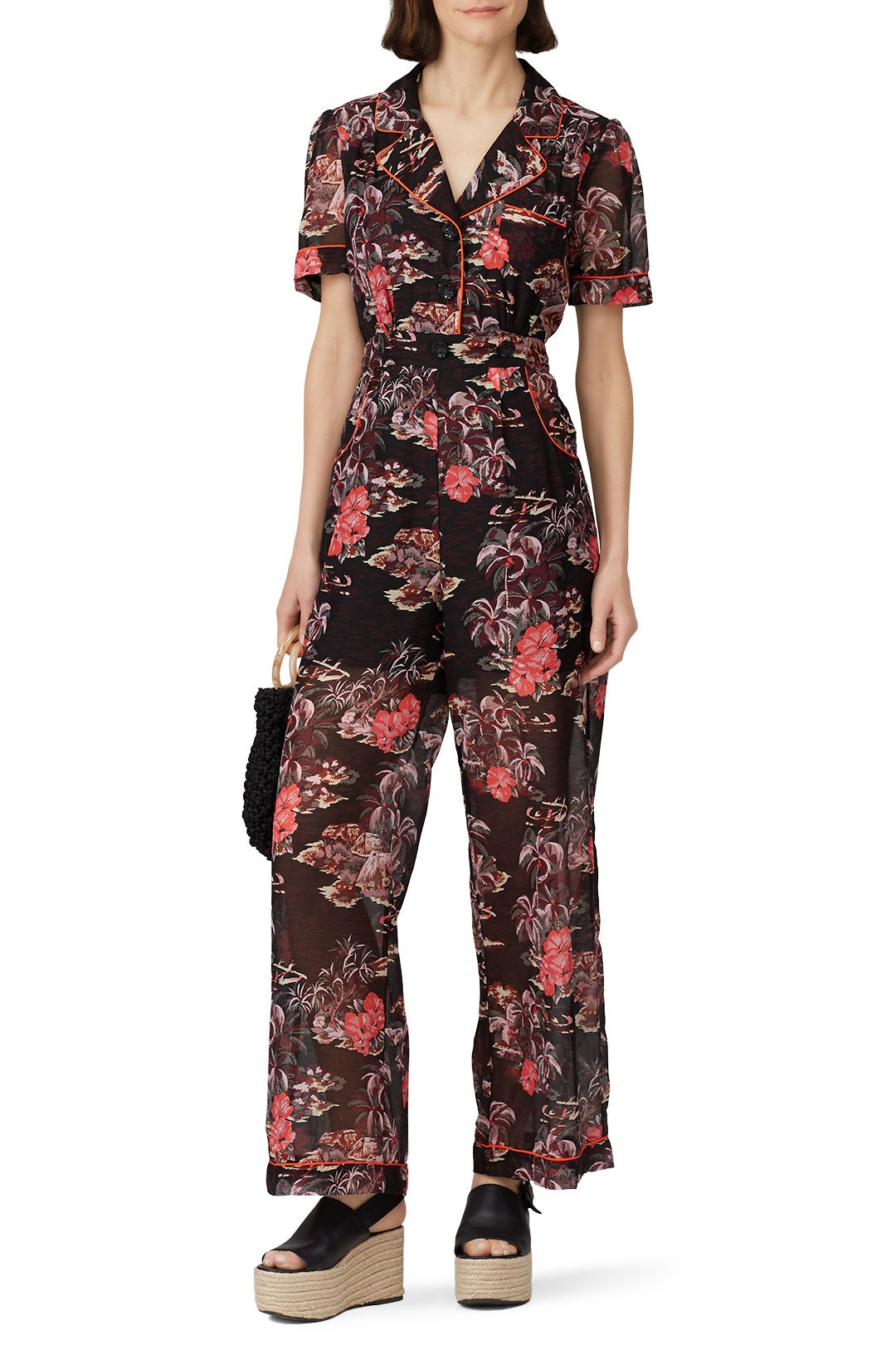 Hibiscus Islands Jumpsuit by Anna Sui 0