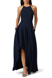 Navy Halter Gown by Badgley Mischka