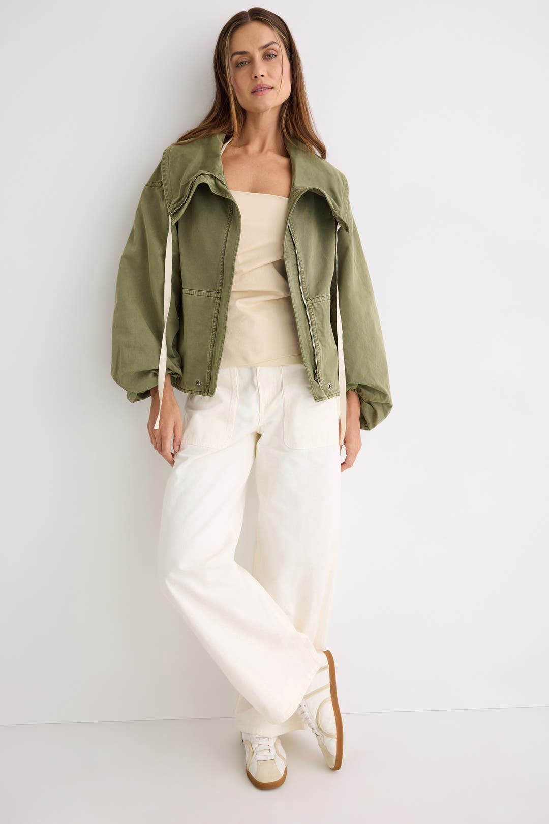 【Rest & Recreation】 OVERSIZED COLLAR JACKET 3色 Half Zip Leather Collar Jacket-Greige – 96Dragon Studio