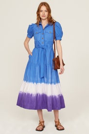 Blue Dip Dye Midi Dress by Derek Lam 10 Crosby x RTR