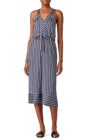 Navy Stripe Crop Jumpsuit by Greylin
